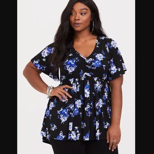 Torrid Studio Knit Floral Cinch Front Babydoll